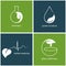 Green pharmacy and herbal medicine icons