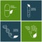 Green pharmacy and herbal medicine icons