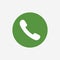 Green phone call button isolated. Answer telephone button