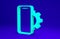 Green Phone repair service icon isolated on blue background. Adjusting, service, setting, maintenance, repair, fixing