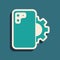Green Phone repair service icon isolated on green background. Adjusting, service, setting, maintenance, repair, fixing