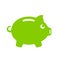Green pig money bank emblem