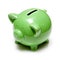 Green piggy bank