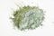 Green pigment isolated over white