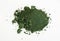 Green pigment isolated over white