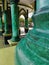 the green pillar of a mosque