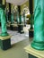 the green pillar of a mosque