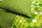 Green Pillow and Bedspread