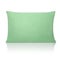 Green pillow with a small relief pattern isolated on a white background