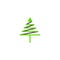 Green pine tree triangle ribbon arrow logo vector