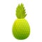 Green pineapple icon, cartoon style