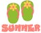 Green, Pink Flip Flops Summer