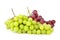 Green and pink grapes isolated on
