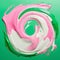 Green And Pink Swirl: Minimal Retouching And Photorealistic Composition