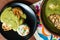 Green pipian pipian or mole verde, traditional Mexican food