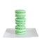 Green pistachio sweet macaroons, french traditional, cream, whi