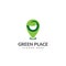 Green place logo, green place location logo or icon vector design template