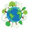 Green planet, globe with trees growing on it, concept of vector illustration about ecology, global warming and eco