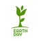 green plant earth day logo design illustration