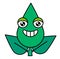 Green plant leaf cheerful emoticon icon