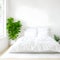 Green Plants in a Clean White Bedroom: Creating a Fresh and Invigorating Space