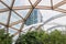 Green plants at modern crossrail place roof garden in Canary Wharf