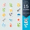 Green plants and sprout growing infographic icons set, Vector Illustrations stickers and paper cut style