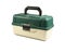 Green plastic box for fishing tackle