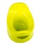 Green plastic child toilet pot isolated