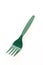 Green plastic forks