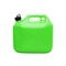 Green plastic jerrycan isolated on white