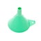 Green plastic kitchen funnel isolated on the white