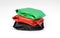 Green plastic packaging bags Red and black