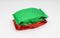Green plastic packaging bags Red and black