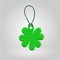 Green plastic shamrock leaf tag