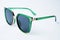 Green plastic sun glasses with polarization lens