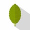 Green plum leaf icon, flat style