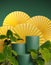 Green Podium with Tropical Plants 3D illustration