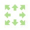 Green points in the shape of arrows in 8/eight different directions