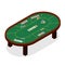 Green Poker Table Isometric View. Vector