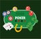 Green Poker Table. Vector