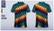 Green polo shirt mockup template design for soccer jersey, football kit, golf, tennis, sportswear. Diamond pattern.