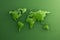 green polygon Earth map digital nature background generative ai