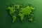 green polygon Earth map digital nature background generative ai