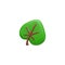 Green poplar, birch or aspen leaf 3d plastic cartoon style, nature design element, Eco vector icon, forest flora