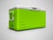 Green portable refrigerator for drinks isolated 3D render on gray background with shadow