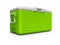 Green portable refrigerator for drinks isolated 3D render on white background with shadow