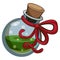 Green potion icon, cartoon style