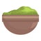 Green powder salad icon cartoon vector. Algae plant