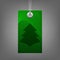 Green price tag with Christmas tree
